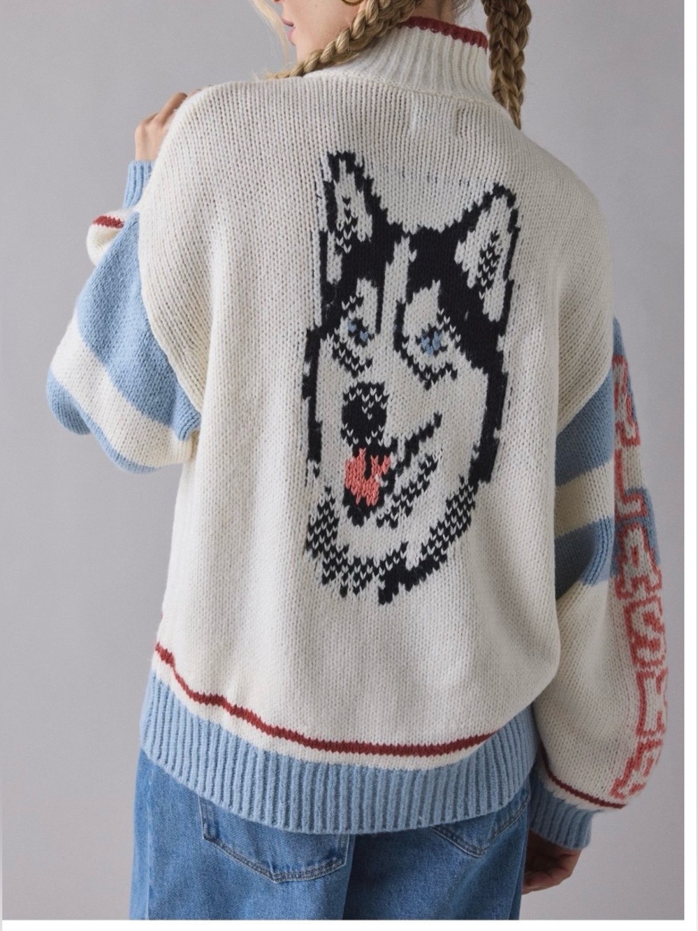 UO Lizzie Alaska Husky Quarter Zip Pullover Sweater - Picture 7 of 13